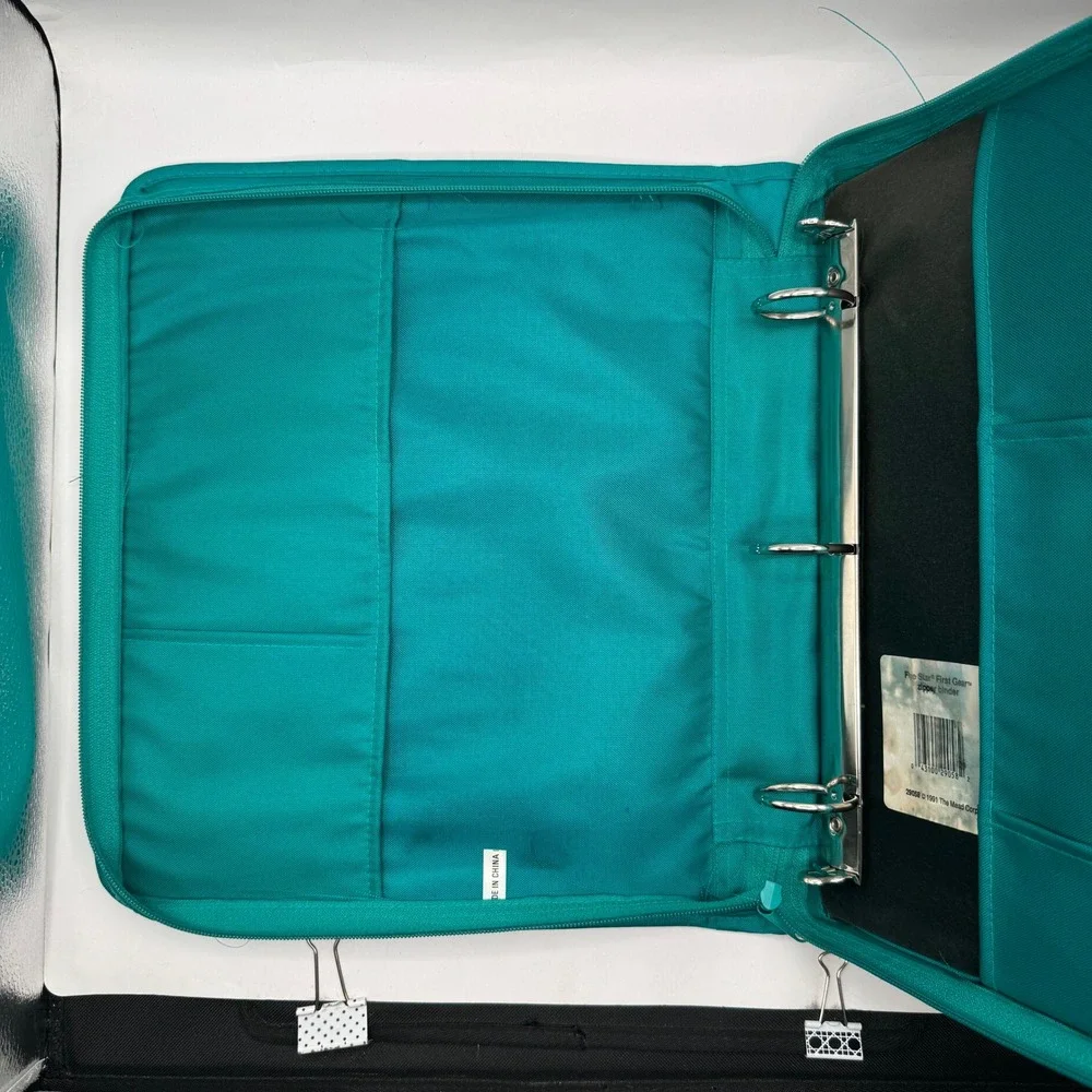 Mead Five Star Zipper Binder Teal Vintage 1991 First Gear 29058 Read